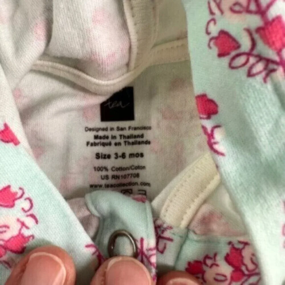 Tea Collection | Mint Green Floral Print Hooded Jacket Size 3-6 Months